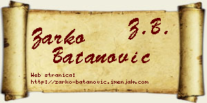 Žarko Batanović vizit kartica